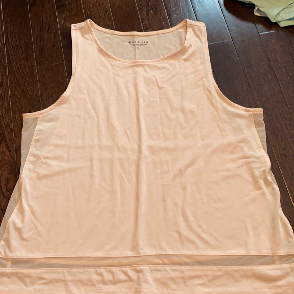Light Pink mesh detail Athleta tank top